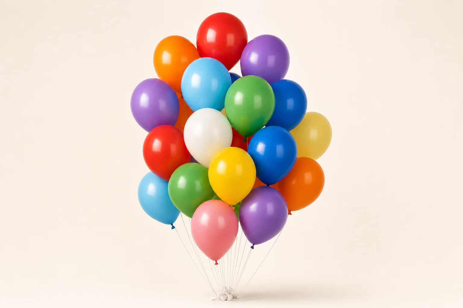 Assorted plain helium balloons in multiple colors