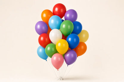 Assorted plain helium balloons in multiple colors