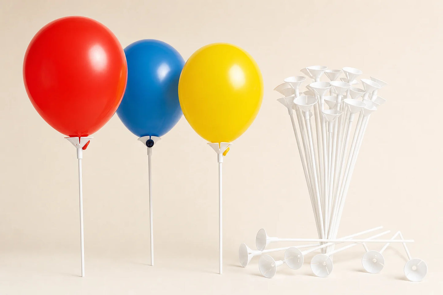 Balloon Sticks & Cups – Pack of 100 shown in balloon setup use case