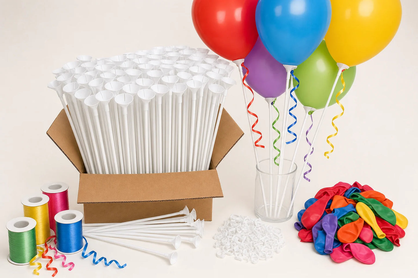 Balloon Sticks & Cups – Pack of 1000 compatible with Balloon Home balloons and accessories