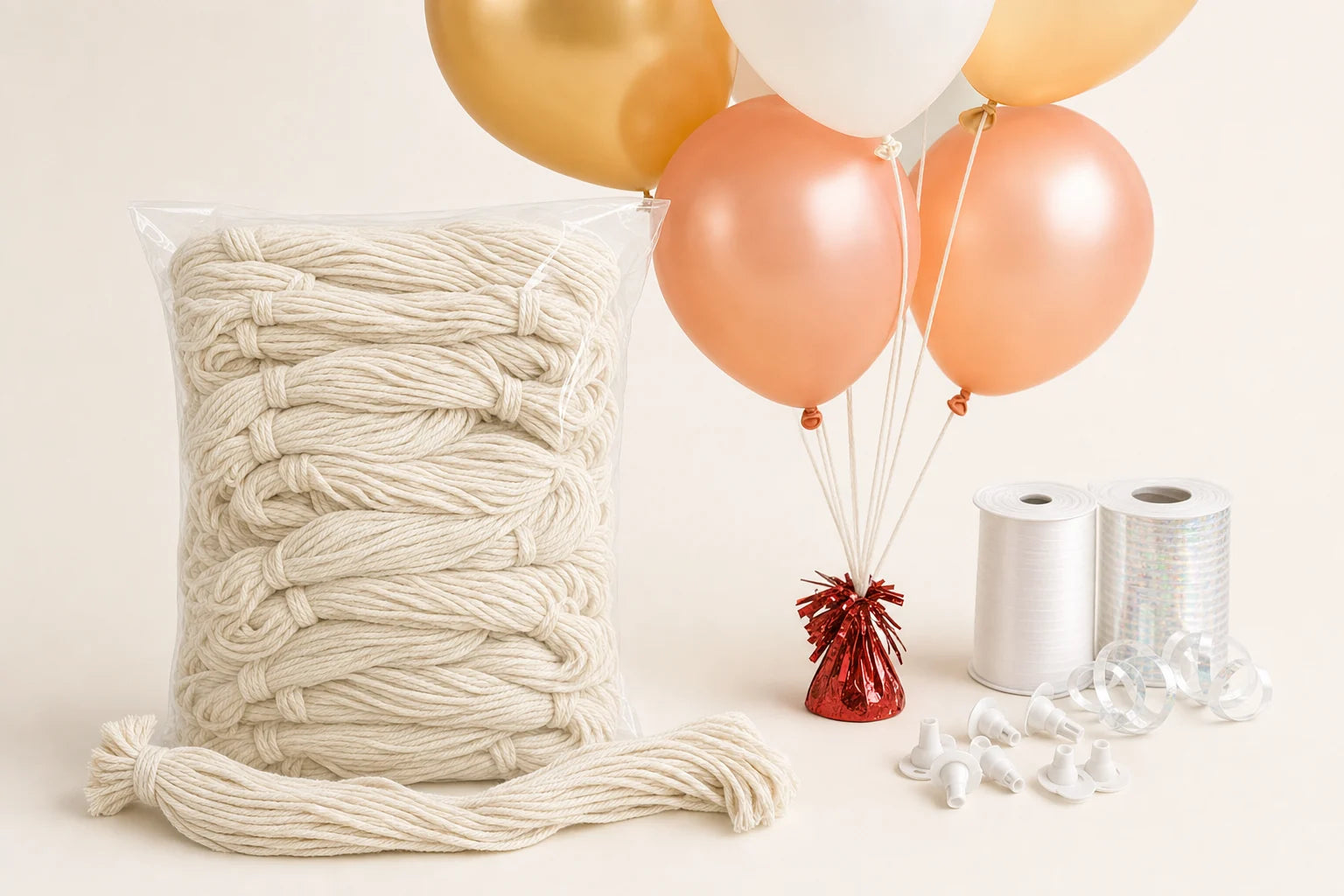 Pre-Cut 4' Cotton Balloon Strings – 1000 Count compatible with Balloon Home balloons and accessories