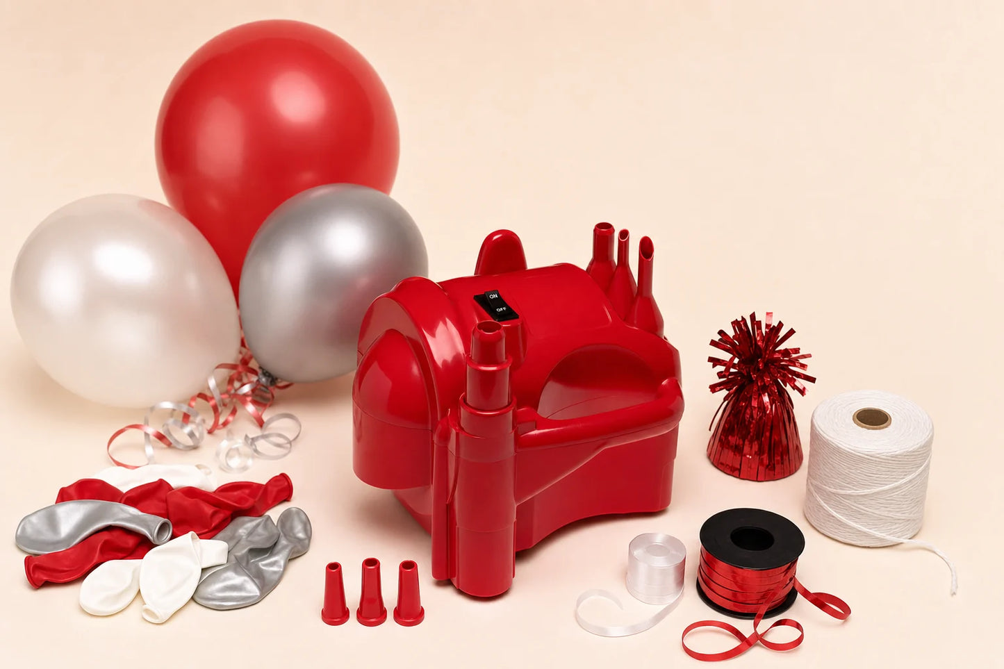 PRO Electric Cool Air Balloon Inflator-Red compatible with Balloon Home balloons and accessories
