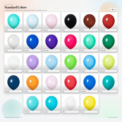 12" Plain Latex Balloons – Assorted Colors